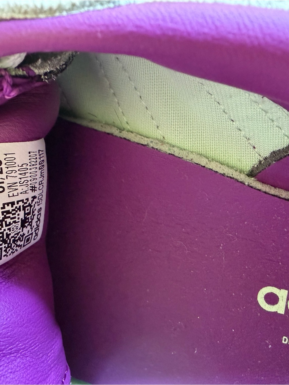 adidas Gazelle Women’s Mint Green & Purple Suede Sneakers - Picture 9 of 11